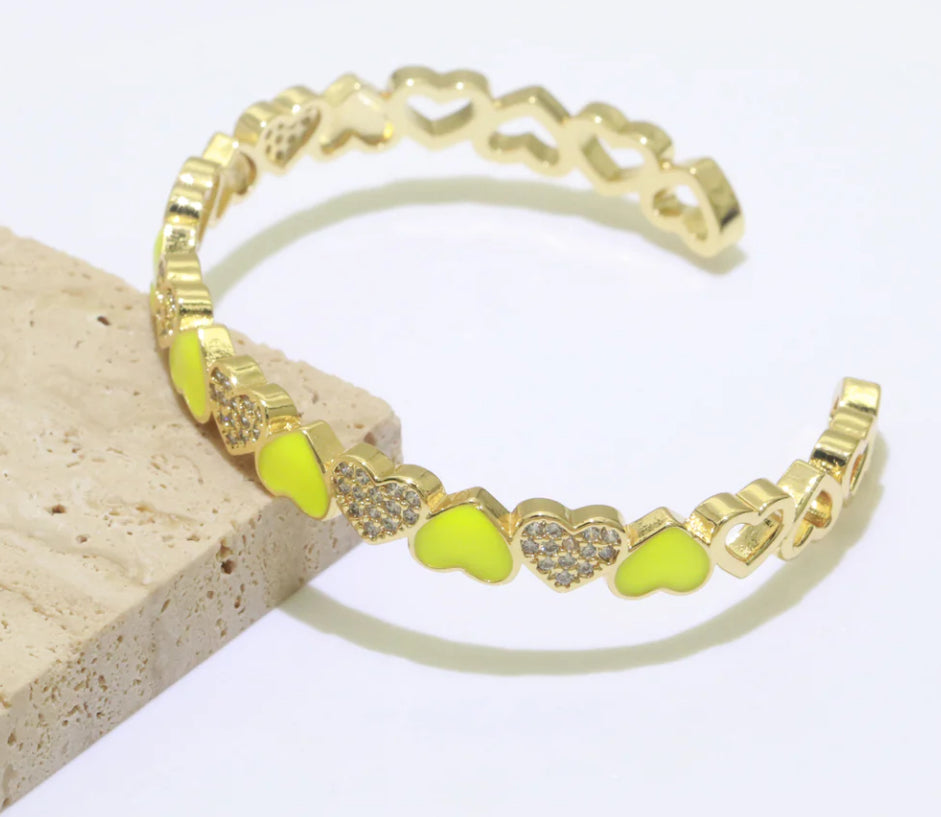 Be Mine: Electric Yellow Cuff Bracelet